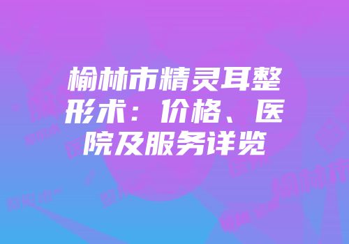 榆林市精灵耳整形术：价格、医院及服务详览
