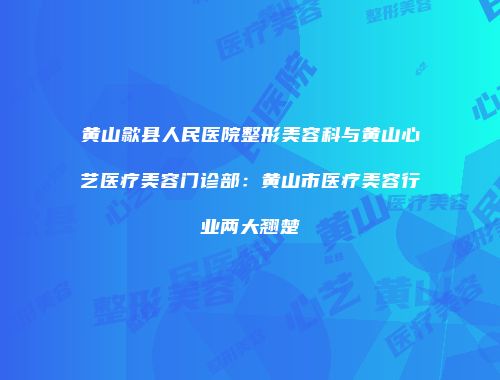 黄山歙县人民医院整形美容科与黄山心艺医疗美容门诊部：黄山市医疗美容行业两大翘楚
