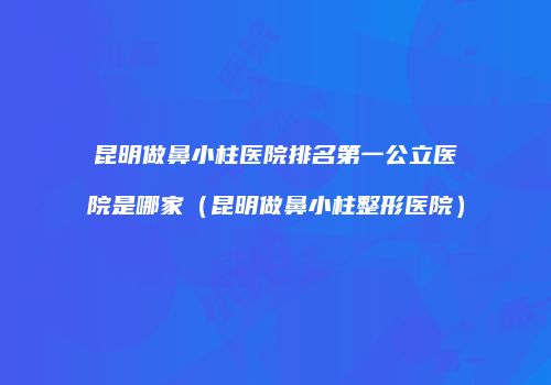 昆明做鼻小柱医院排名第一公立医院是哪家（昆明做鼻小柱整形医院）