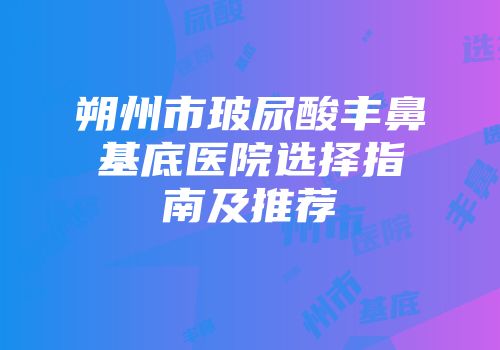 朔州市玻尿酸丰鼻基底医院选择指南及推荐