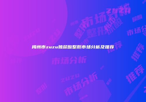 梅州市zuzu玻尿酸整形市场分析及推荐