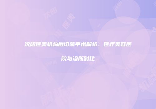 沈阳医美机构唇切薄手术解析：医疗美容医院与诊所对比