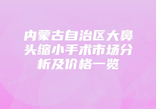 内蒙古自治区大鼻头缩小手术市场分析及价格一览