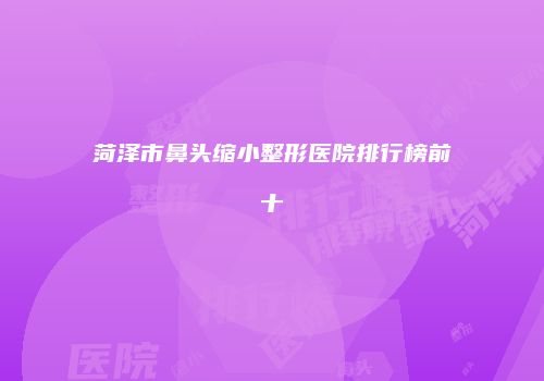 菏泽市鼻头缩小整形医院排行榜前十