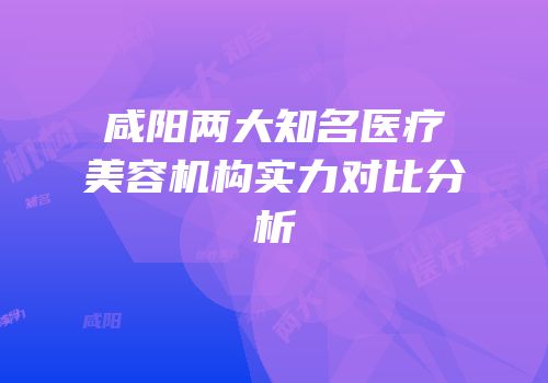 咸阳两大知名医疗美容机构实力对比分析