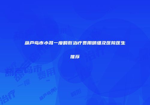 葫芦岛市小耳一度畸形治疗费用明细及医院医生推荐