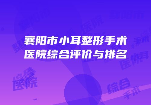 襄阳市小耳整形手术医院综合评价与排名