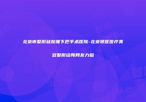 北京市整形硅胶隆下巴手术医院-北京领医医疗美容整形诊所网友力挺
