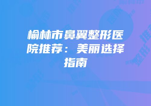 榆林市鼻翼整形医院推荐：美丽选择指南