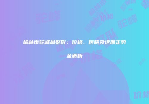 榆林市驼峰鼻整形：价格、医院及近期走势全解析