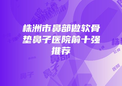 株洲市鼻部做软骨垫鼻子医院前十强推荐