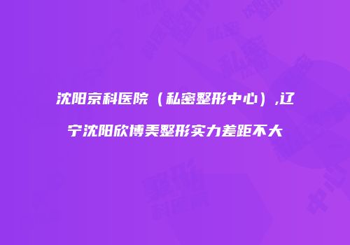 沈阳京科医院（私密整形中心）,辽宁沈阳欣博美整形实力差距不大