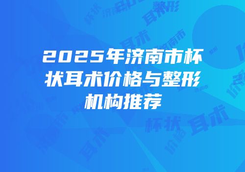 2025年济南市杯状耳术价格与整形机构推荐