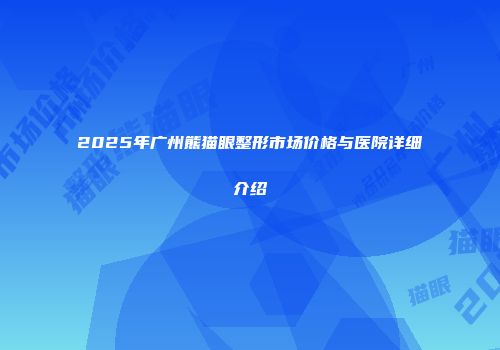 2025年广州熊猫眼整形市场价格与医院详细介绍