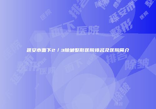 延安市面下2／3除皱整形医院排名及医院简介