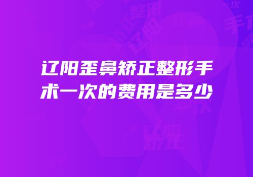 辽阳歪鼻矫正整形手术一次的费用是多少