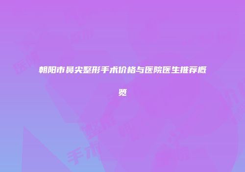 朝阳市鼻尖整形手术价格与医院医生推荐概览