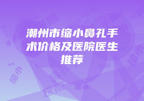 潮州市缩小鼻孔手术价格及医院医生推荐