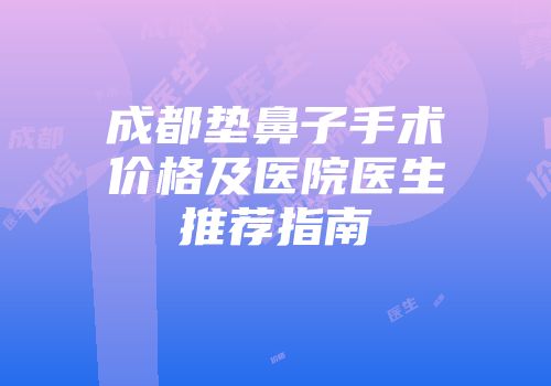 成都垫鼻子手术价格及医院医生推荐指南