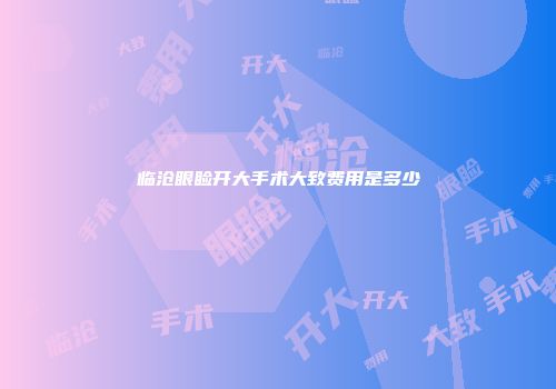 临沧眼睑开大手术大致费用是多少