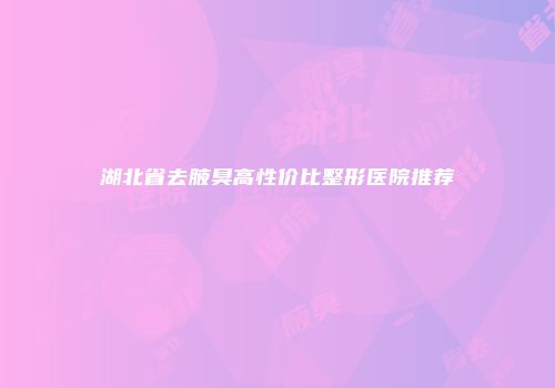 湖北省去腋臭高性价比整形医院推荐