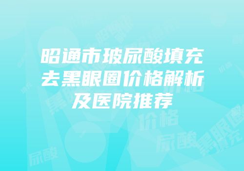 昭通市玻尿酸填充去黑眼圈价格解析及医院推荐