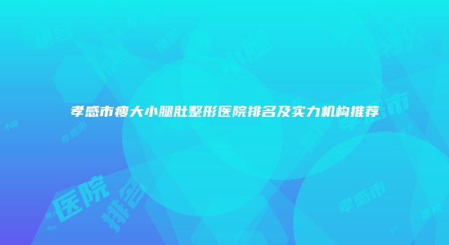 孝感市瘦大小腿肚整形医院排名及实力机构推荐