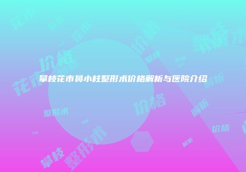 攀枝花市鼻小柱整形术价格解析与医院介绍