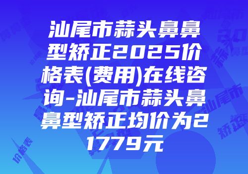 汕尾市蒜头鼻鼻型矫正2025价格表(费用)在线咨询-汕尾市蒜头鼻鼻型矫正均价为21779元