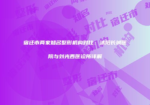 宿迁市两家知名整形机构对比：沭阳长城医院与刘光西医诊所详解