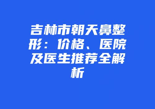 吉林市朝天鼻整形：价格、医院及医生推荐全解析