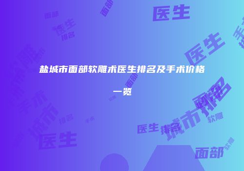盐城市面部软雕术医生排名及手术价格一览