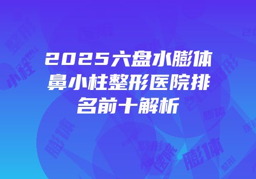 2025六盘水膨体鼻小柱整形医院排名前十解析