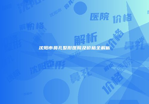 沈阳市鼻孔整形医院及价格全解析