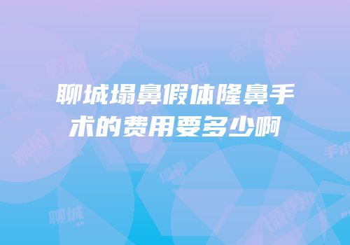 聊城塌鼻假体隆鼻手术的费用要多少啊