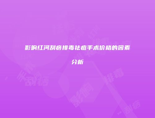 影响红河刮痧排毒祛痘手术价格的因素分析