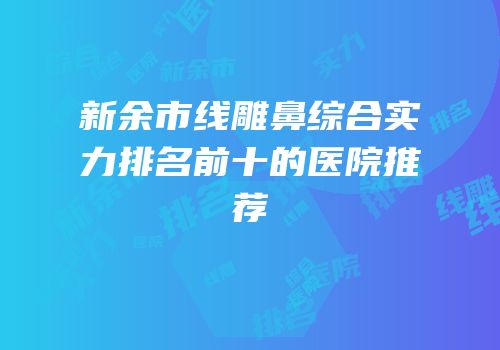 新余市线雕鼻综合实力排名前十的医院推荐