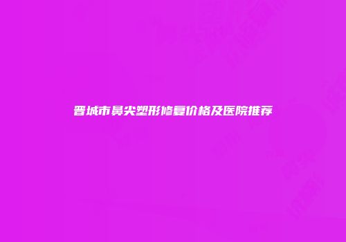 晋城市鼻尖塑形修复价格及医院推荐
