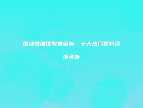 面部微雕医院排名榜：十大热门医院深度解析