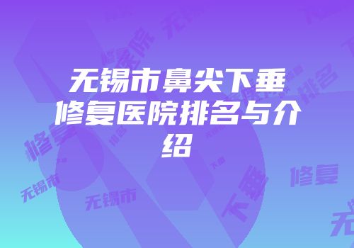 无锡市鼻尖下垂修复医院排名与介绍