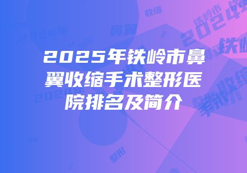 2025年铁岭市鼻翼收缩手术整形医院排名及简介