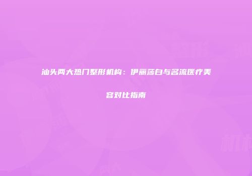 汕头两大热门整形机构：伊丽莎白与名流医疗美容对比指南