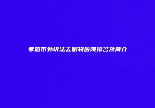 孝感市外切法去眼袋医院排名及简介