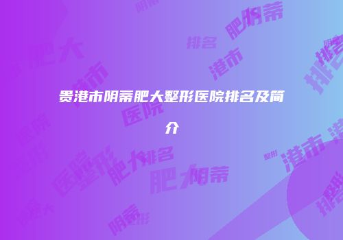 贵港市阴蒂肥大整形医院排名及简介