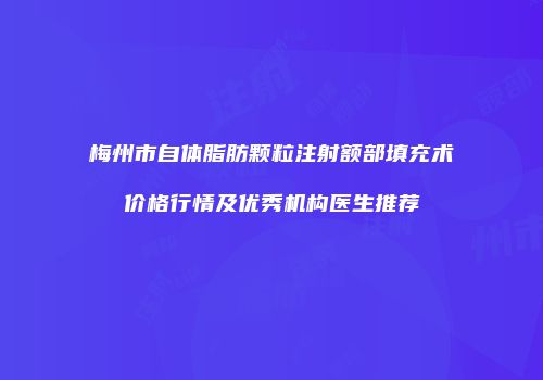 梅州市自体脂肪颗粒注射额部填充术价格行情及优秀机构医生推荐