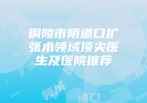 铜陵市阴道口扩张术领域顶尖医生及医院推荐