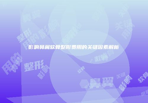影响鼻翼软骨整形费用的关键因素解析