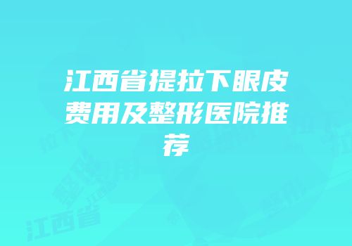 江西省提拉下眼皮费用及整形医院推荐