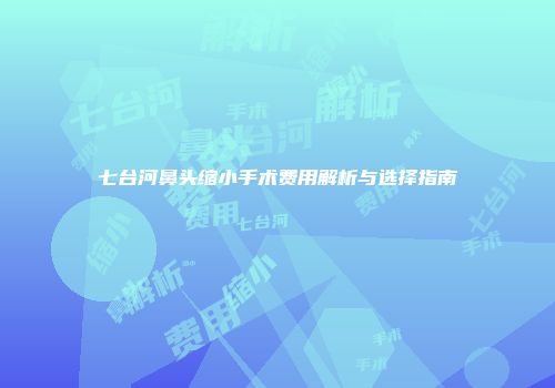 七台河鼻头缩小手术费用解析与选择指南