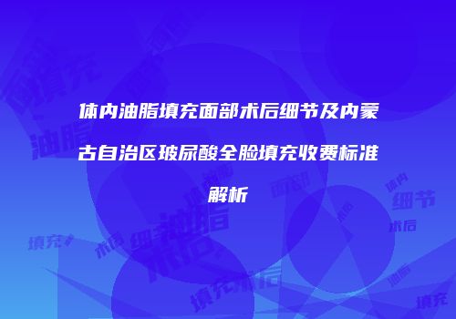 体内油脂填充面部术后细节及内蒙古自治区玻尿酸全脸填充收费标准解析